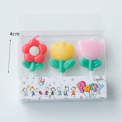 网红小花蜡烛蛋糕装饰卡通云朵螺旋爱心蜡烛儿童生日插件派对装扮 - 图3
