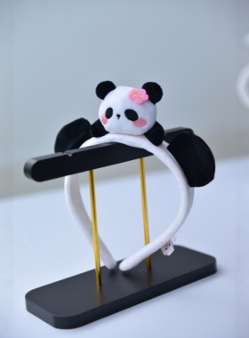 可爱无法抵挡毛绒熊猫发饰