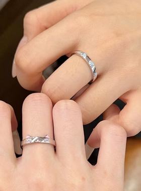 新款夜光招财猫咪情侣对戒浪漫高颜值戒指百搭镀银戒指可刻字