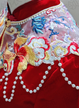 云肩绝美中式旗袍马面裙新娘敬酒服拜年订婚礼服亲子外搭披肩假领