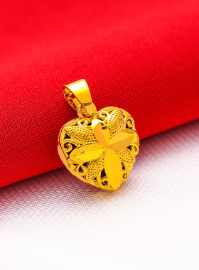 礼物礼品首饰铜镀礼物娄空转运珠吊坠女 礼物项链水波链直播拼多