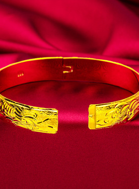 礼物礼品首饰龙凤卡扣手镯金跨境饰品厂家直销生日金首饰送妈妈女