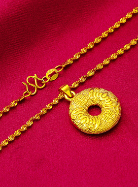 礼物礼品首饰越南饰品龙凤扣吊坠水波纹女款饰品项链平安扣首饰生