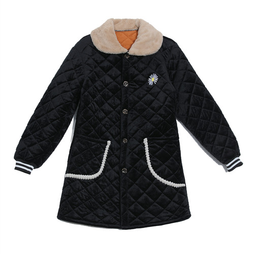 新款罩衣女冬加绒加厚罩衣女工作服大码棉服女睡衣保暖省服家居服 - 图3