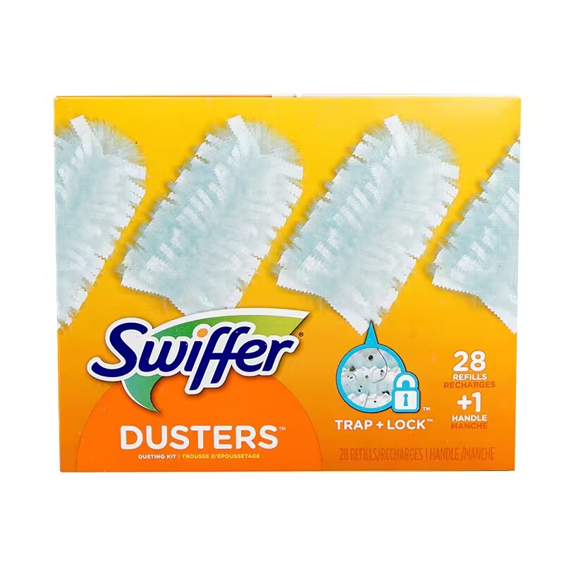 现货 美国Swiffer Duster送手柄180度防静电除尘掸子28张魔掸