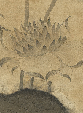 唐寅芙蕖图古代名画真迹复制品