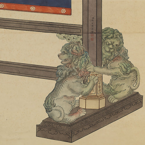 清 郎世宁 画白海青 真迹复制品37x77cm台北故宫藏清代画院花鸟画 - 图2