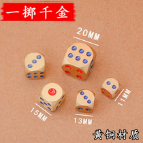 Pure Copper Dice Pendulum morceaux Play Pieces Taille du cadeau Nombre de dice dice Mahjong Sous-métal coloré Ecran de lhuile de Swipe