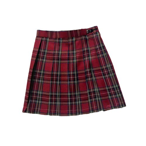 【小辣椒】学院风格纹百褶裙女高腰半身裙A字显瘦校供感日系短裙 - 图3