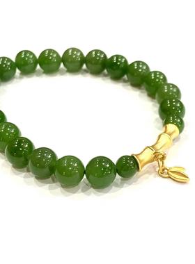 足金999竹节步步高和田碧玉