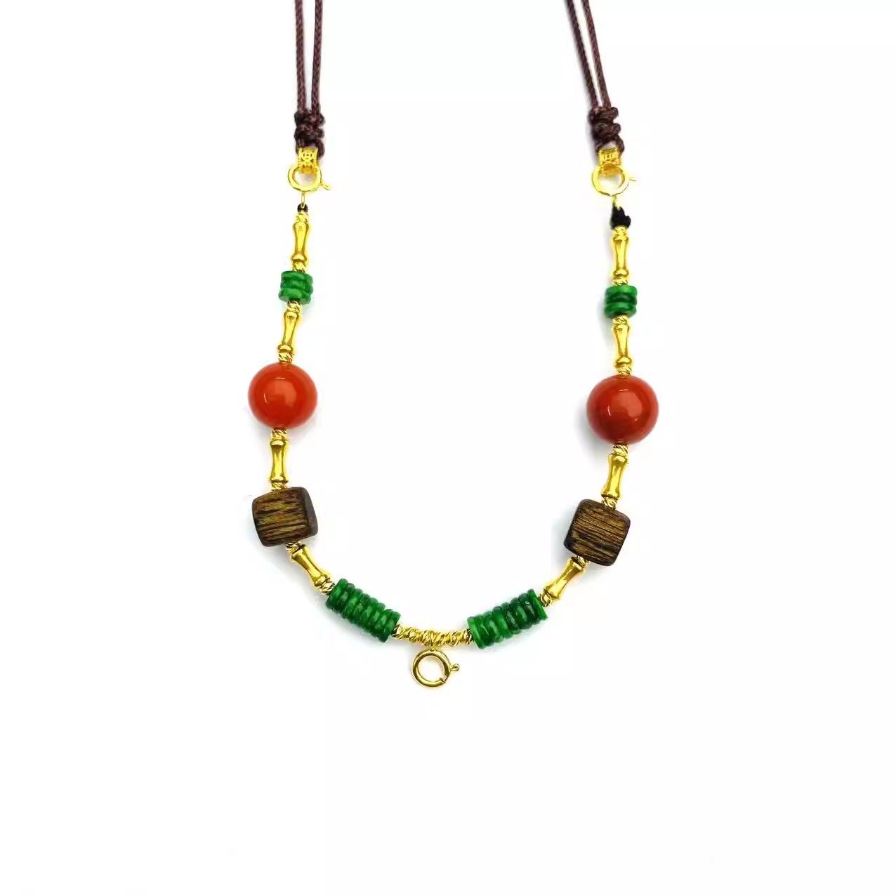 安伯曼翡翠药片辣绿满绿沉香方糖南红18K金竹节豆豆W能扣项链,淘宝优惠券,粉丝福利购,淘宝优惠卷