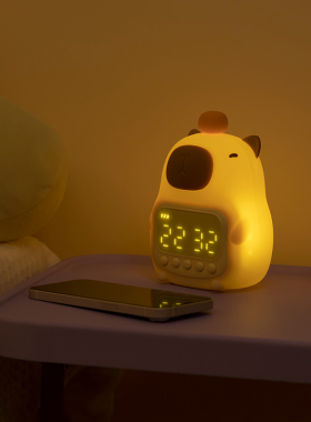 卡皮巴拉闹钟儿童可爱智能夜灯