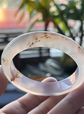 云臻阁手镯玉髓镯子饰品礼物礼物女款天然冰种草花玛瑙时尚百搭58