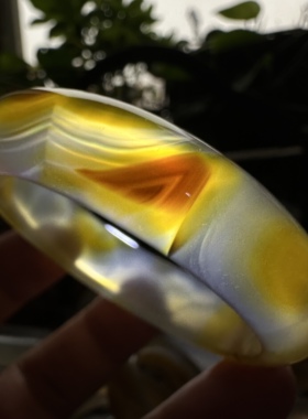 天然巴玉水墨三彩冰透七彩极光彩虹光虹膜玛瑙手镯闪丝祥云55口径