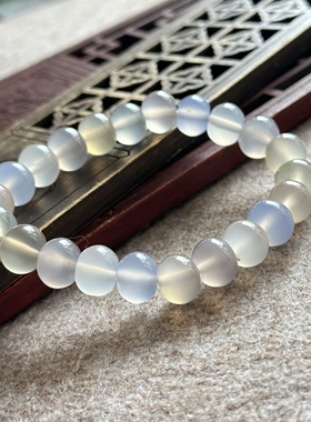 天然六色多宝高冰玉髓玛瑙手串蓝粉黄白紫冰飘手链12mm珠子