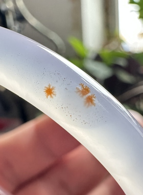 天然马料白冰荔枝冻圆条红花花朵草花玛瑙手镯飘沙冰白玉髓58口径