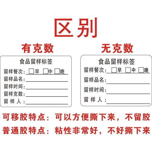 食品留样标签贴纸学校食堂幼儿园餐饮厨房食品留样盒自粘标签定制 - 图1