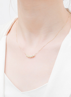 LuxeNexus五福临门纯银项链颈链锁骨链女款女百搭高级感轻奢