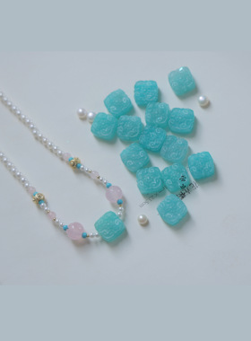 薄荷糖|天河石如意福牌粉晶贝珠 锁骨璎珞项链百搭配饰云中梦长歌