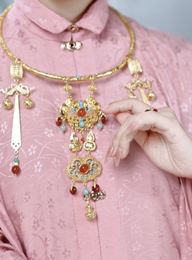 点金璎珞项圈铜镀真金原创