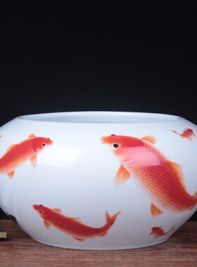 陶瓷鱼缸鱼盆水仙盆水培碗莲铜钱草盆笔洗工艺品装饰家居桌面摆件