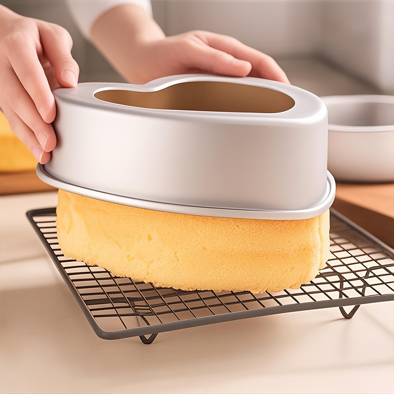 心形阳极活底蛋糕模具烘培家用戚风蛋糕慕斯磨具烤箱空气炸锅专用 - 图2