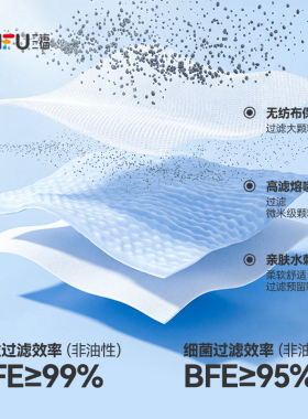 三福立体遮阳口罩30片装 时尚生活日用好物一次性用品854576