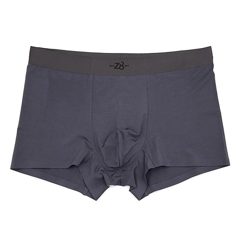 Z8男士内裤6096新款净色莫代尔舒适透气青年无痕中腰平角裤一条装 - 图2