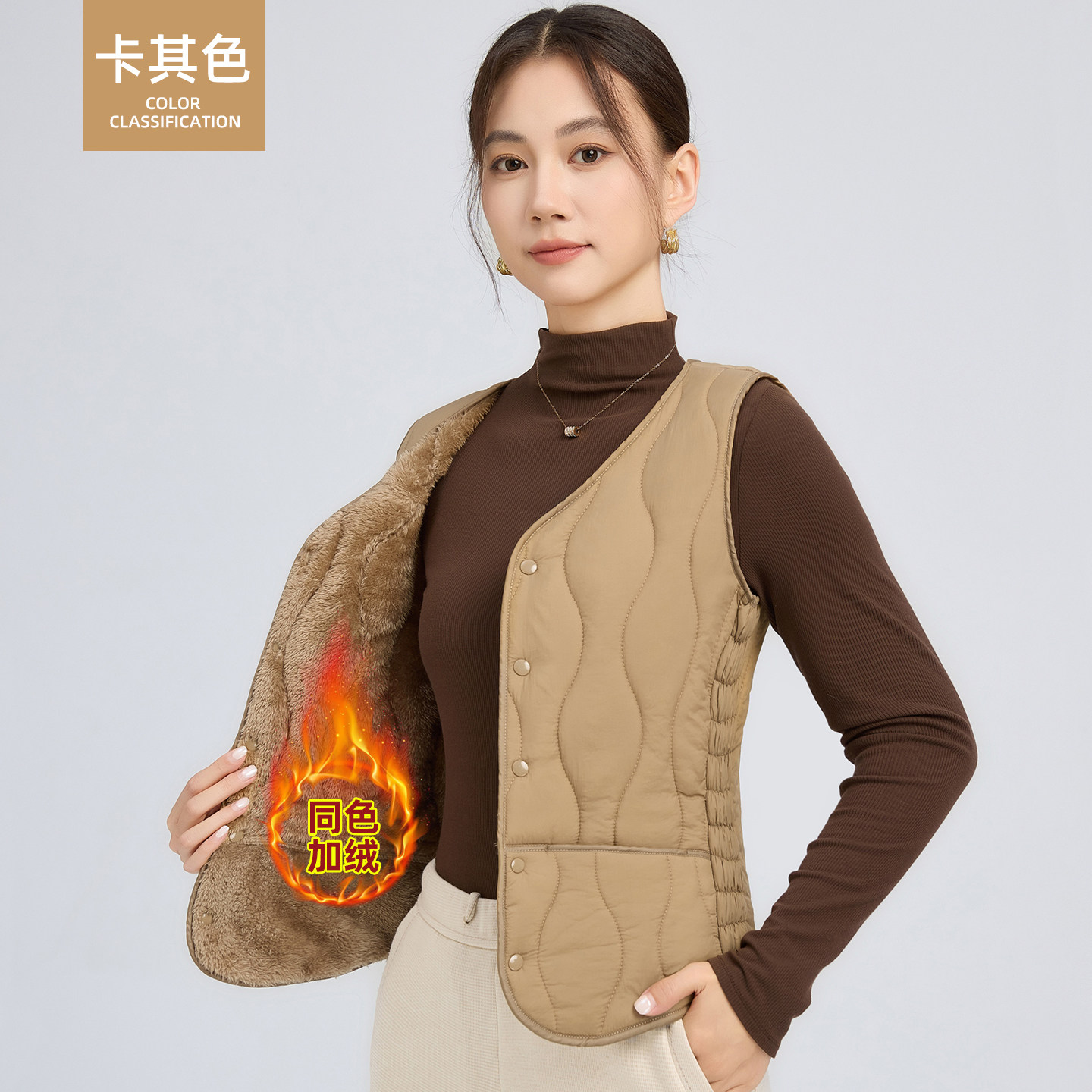 新款秋冬加厚羽绒棉马甲女加绒轻薄保暖背心羊羔绒马夹内外穿坎肩,淘宝优惠券,粉丝福利购,淘宝优惠卷