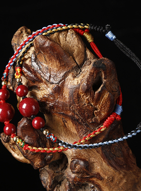 朱砂红绳脚链女本命年平安手链简约手链男款手工编织小细红绳脚绳