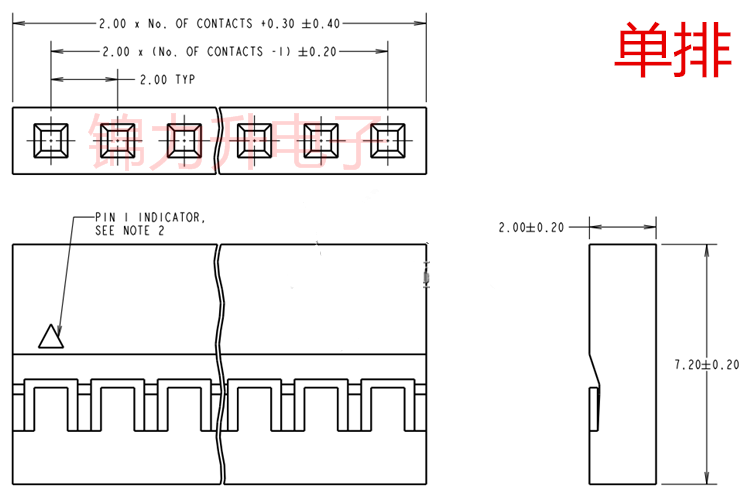 2.0mm间距单排/双排杜邦壳排线插头杜邦胶壳连接器接插件2P3P4P5P - 图2