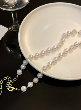 珍珠项链2022新款潮女锁骨简约