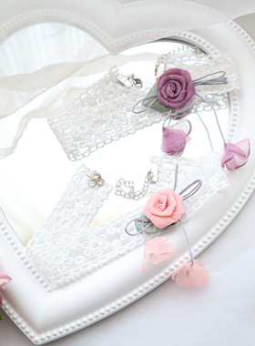 度假风仙女风小众设计高级感轻奢锁骨链手工花朵玫瑰花瓣蕾丝项链