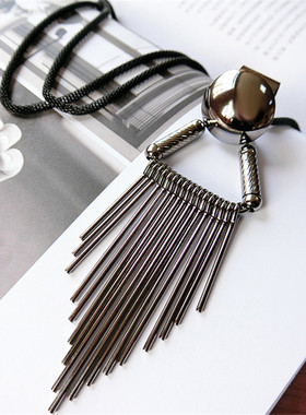 新中式流苏毛衣链长款秋冬百搭毛衣配饰挂件气质重金属项链饰品