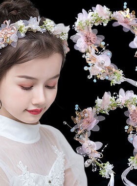 儿童花环头饰公主森系发箍花童礼服婚礼头花头箍发饰女童头饰发饰