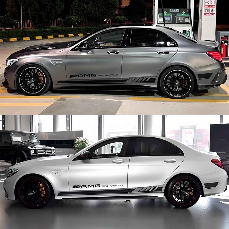 适用奔驰W205C级AMG C63 C260L C200 E级CLA运动改装饰车贴纸拉花 - 图0