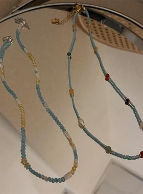 女薄荷曼波叠戴锁骨链