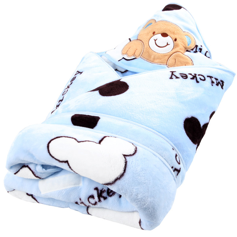 初生婴儿抱被纯棉加厚秋冬款珊瑚绒可脱胆新生儿抱毯被子宝宝用品,淘宝优惠券,粉丝福利购,淘宝优惠卷