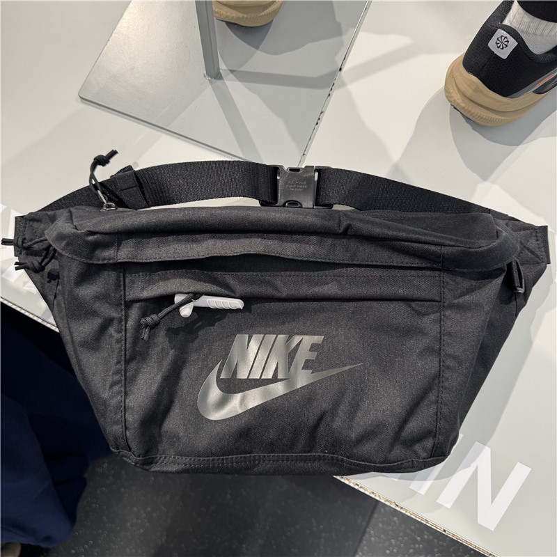 正品耐克 黑灰NIKE运动腰包大斜挎包男女包单肩包胸包 BA5751-010