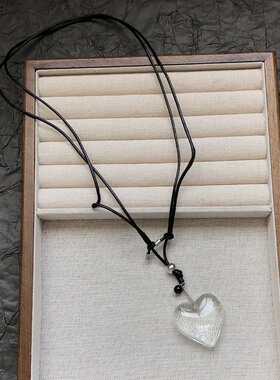 博主同款透明树脂大爱心项链女款