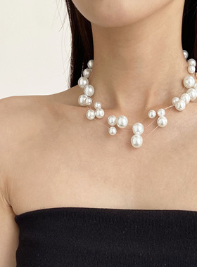 2025新款爆款高满天星珍珠项链女