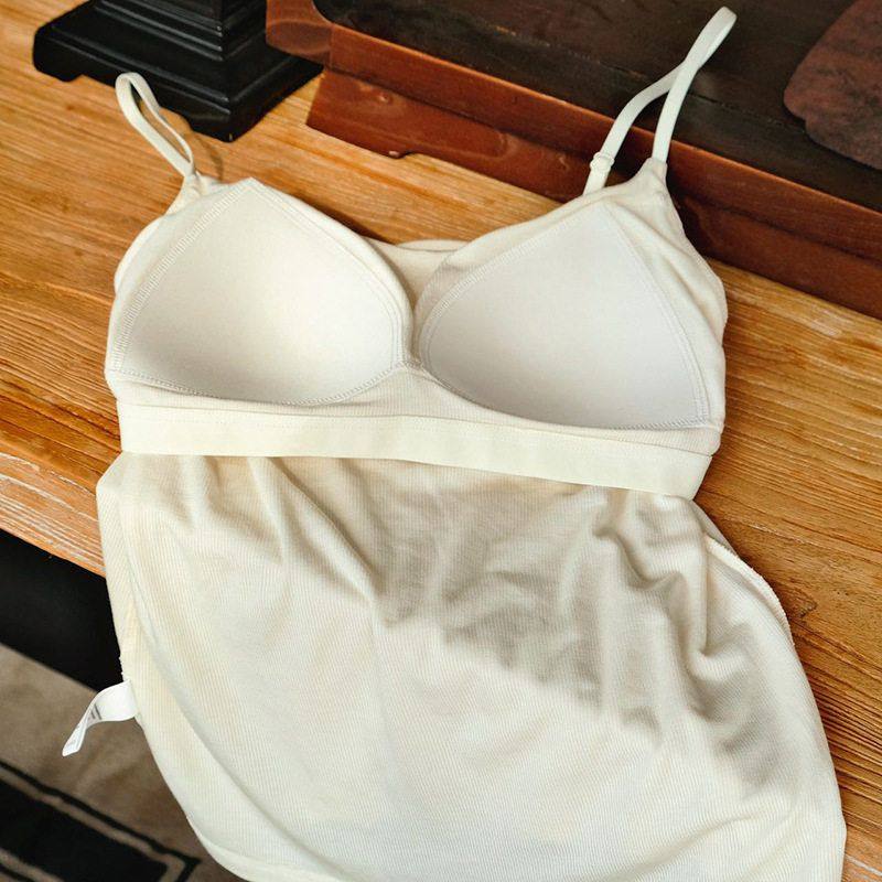 秋冬云感莫代尔羊毛混纺带胸垫吊带背心女 固定杯垫内搭保暖打底,淘宝优惠券,粉丝福利购,淘宝优惠卷