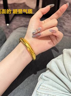 黄金包银泥鳅背手镯商场同款