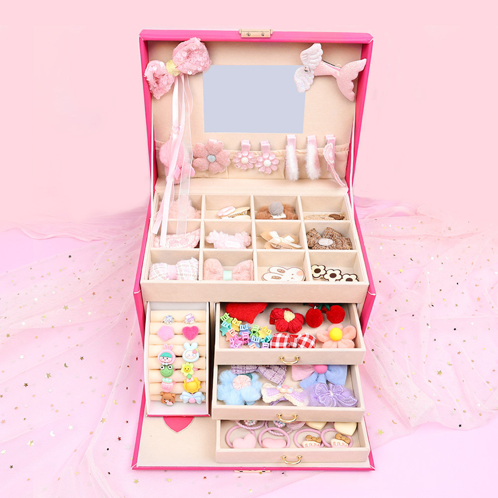 Sam children's hair accessories gift box girls jewelry box ring hairpin hairpin hair band headband storage girls gifts