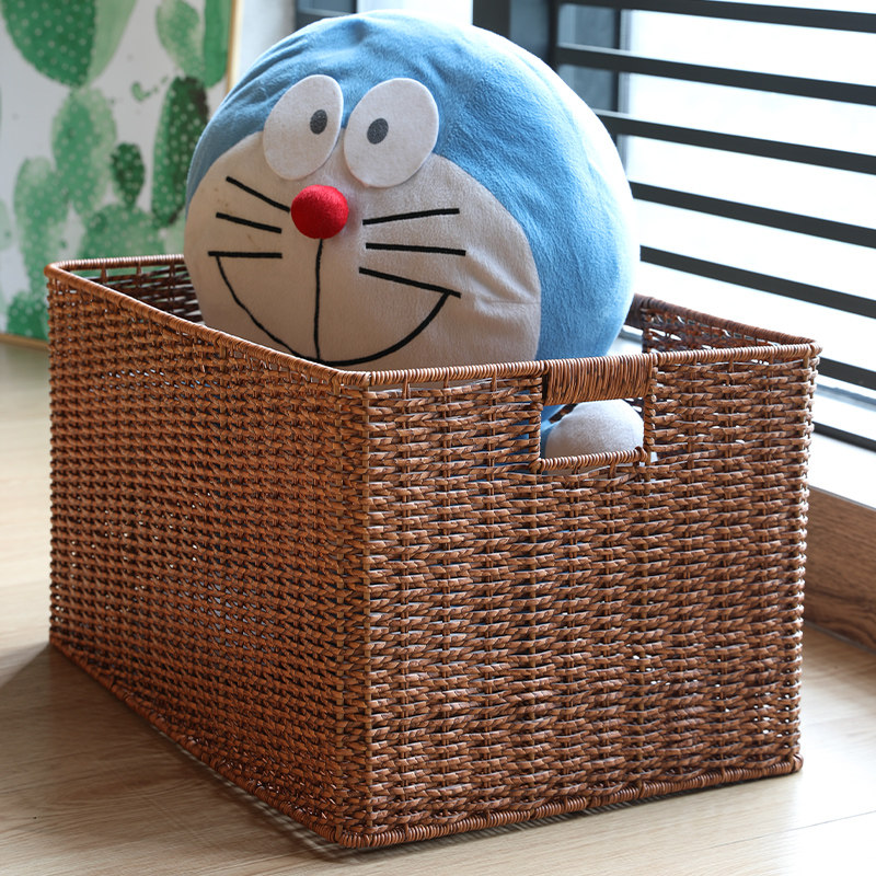 仿藤编橱柜收纳筐整理篮子 书架格子内置收纳篮 衣帽间储物收纳箱,淘宝优惠券,粉丝福利购,淘宝优惠卷