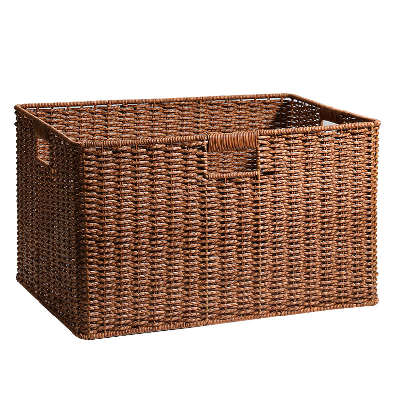 仿藤编橱柜收纳筐整理篮子 书架格子内置收纳篮 衣帽间储物收纳箱,淘宝优惠券,粉丝福利购,淘宝优惠卷