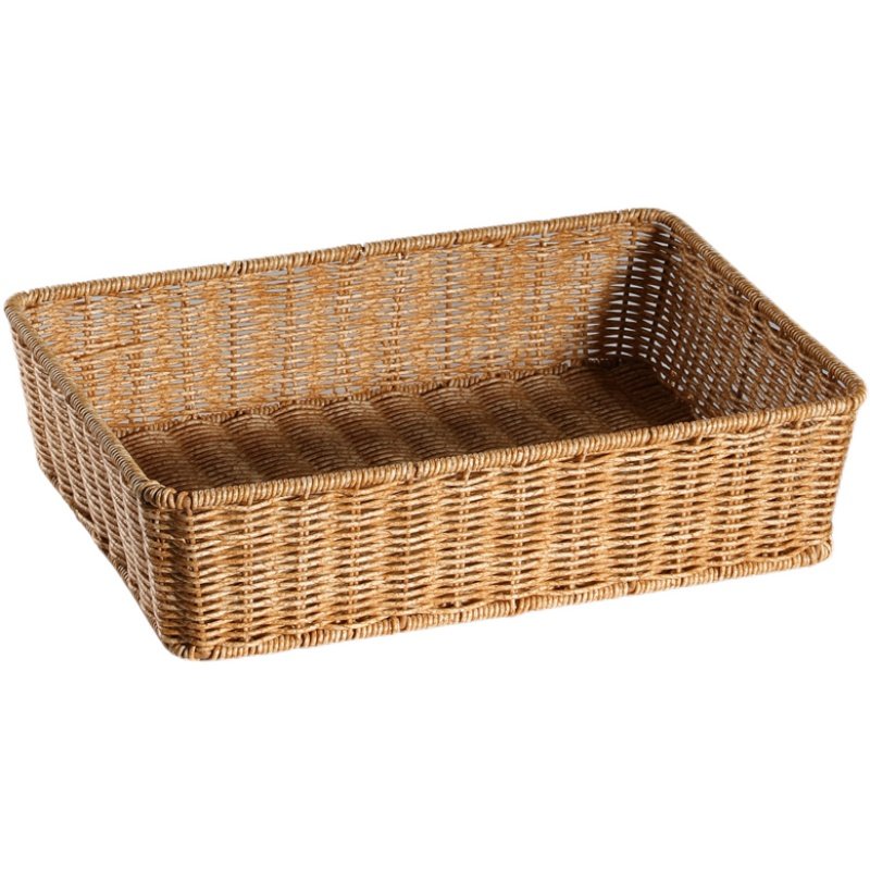 仿藤编零食收纳篮桌面洗漱用品置物筐长方形洒店拖鞋毛巾储物篮子,淘宝优惠券,粉丝福利购,淘宝优惠卷