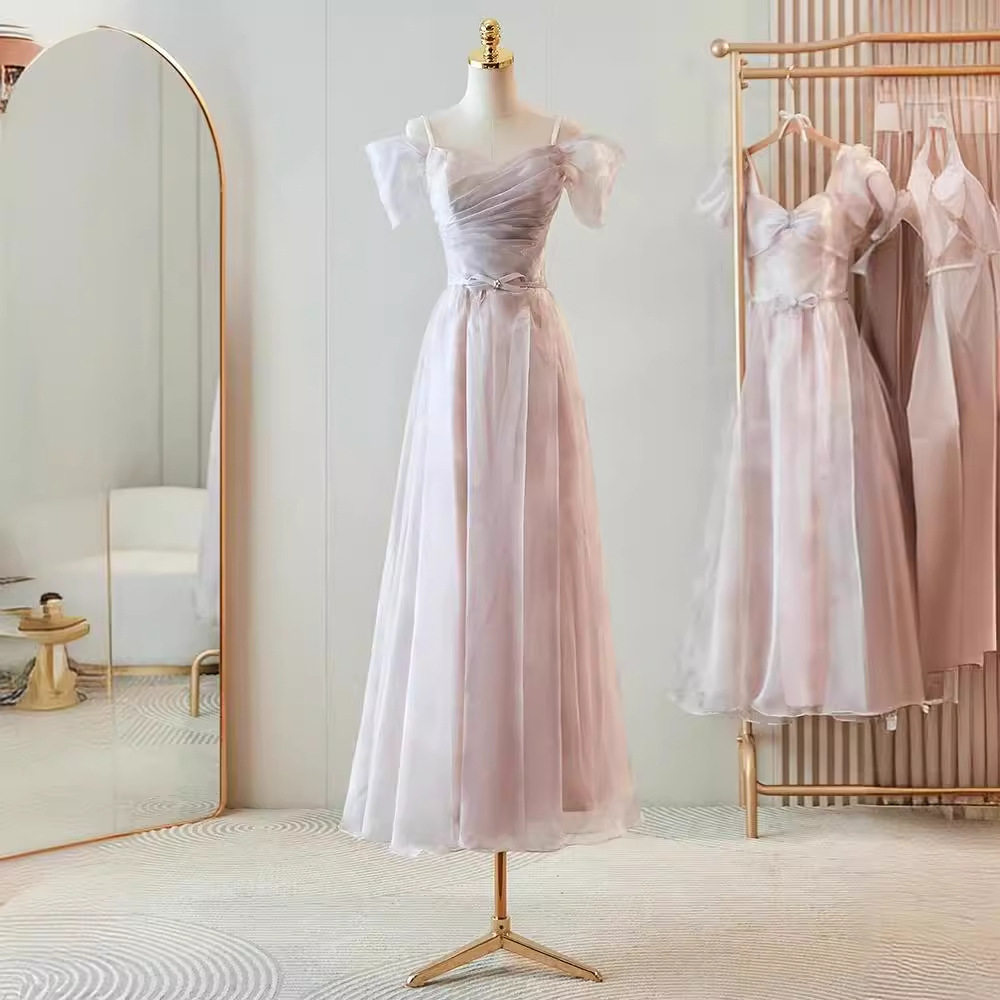 伴娘服仙气2024新款婚礼春夏小众级姐妹团主持人晚礼服裙女显瘦