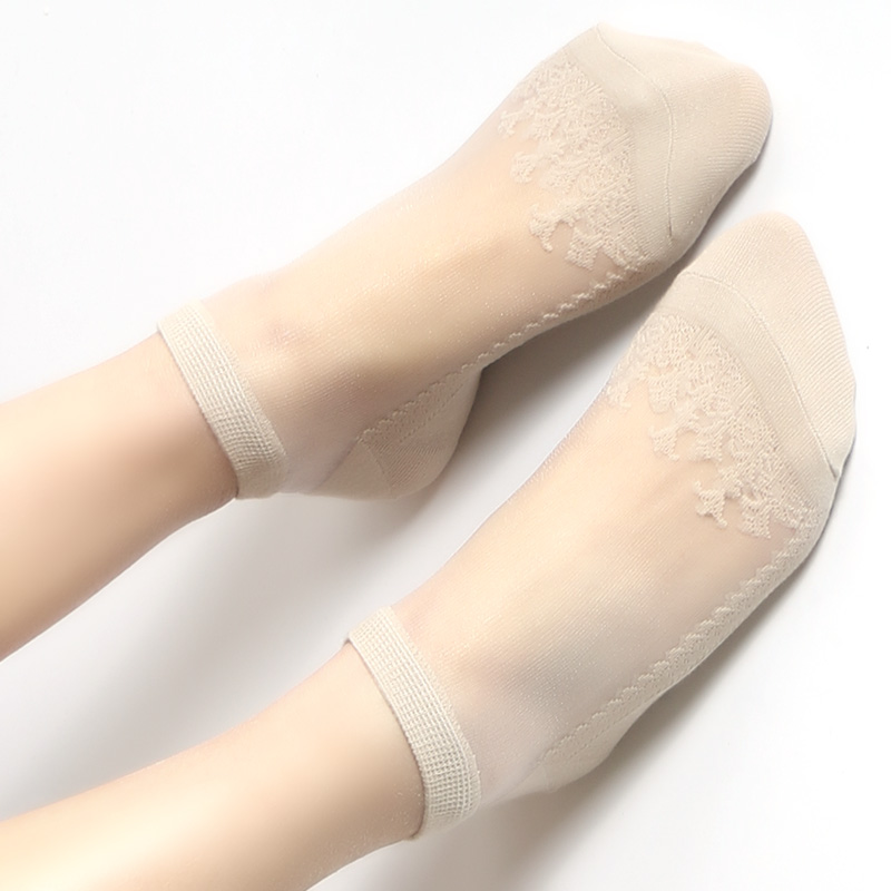 丝袜女冰丝薄款春夏季浅口透明纯棉底水晶玻璃短袜子蕾丝花边船袜,淘宝优惠券,粉丝福利购,淘宝优惠卷