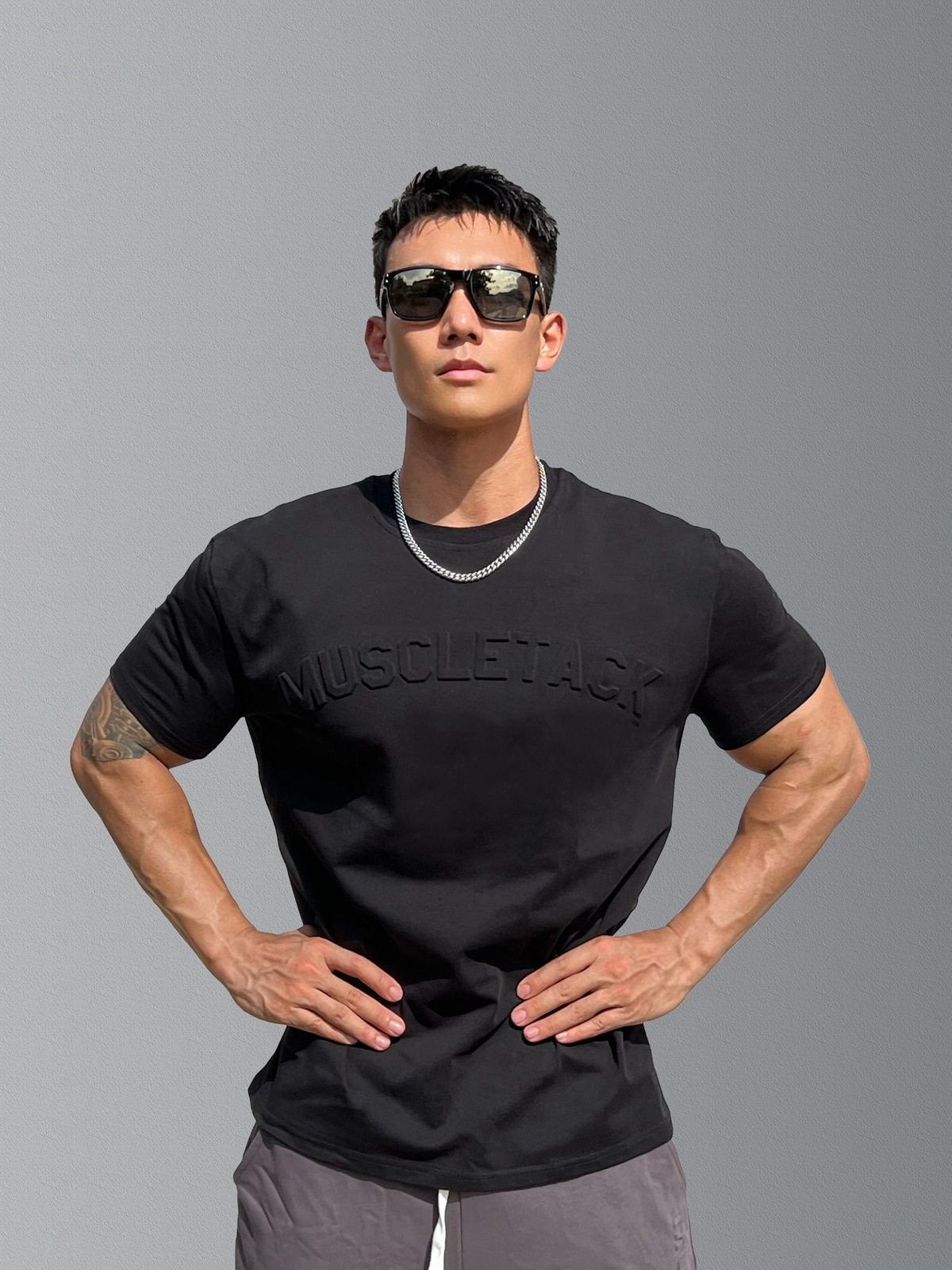 凹凸钢印运动短袖男T恤重磅收袖口跑步肌肉健身撸铁狗美兄弟潮牌,淘宝优惠券,粉丝福利购,淘宝优惠卷